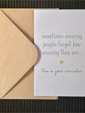 Gratitude Greeting Card with Gold Heart Reminder - Blank inside